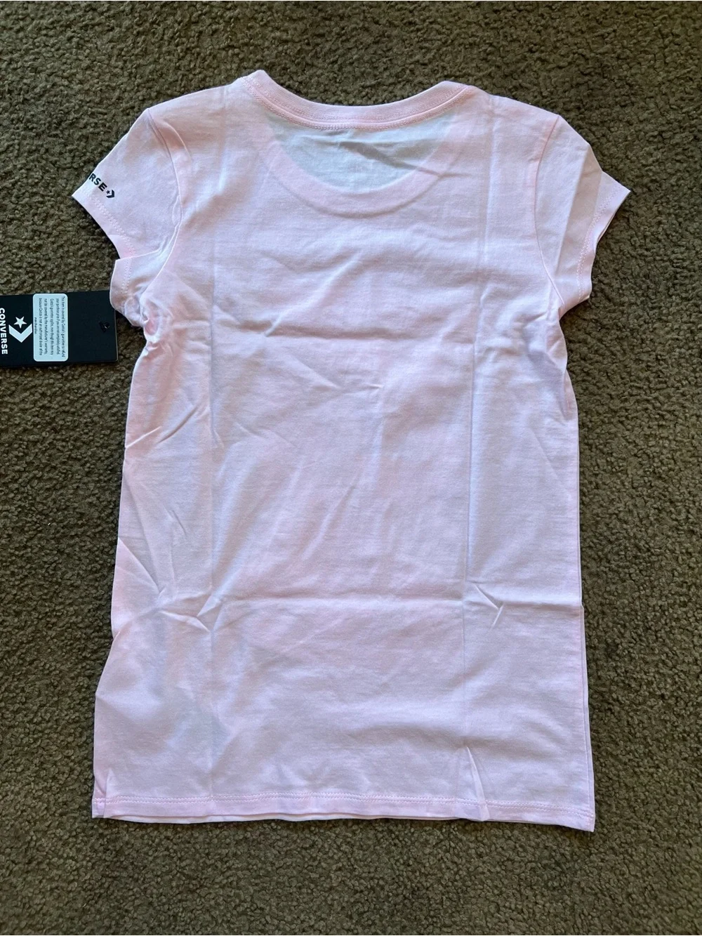 Converse Pink Short-Sleeve Tee with Floral Sneaker Stack Graphic